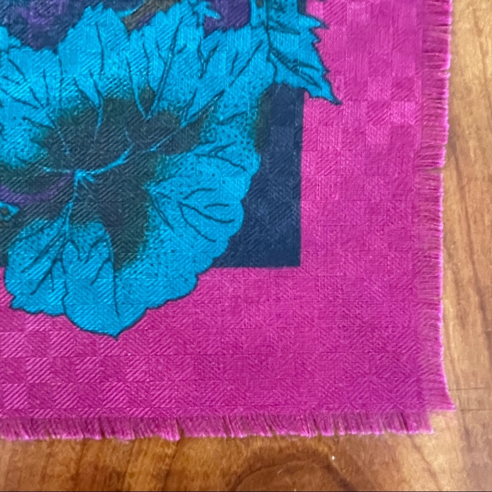 Italian Paisley and Floral Magenta Scarf